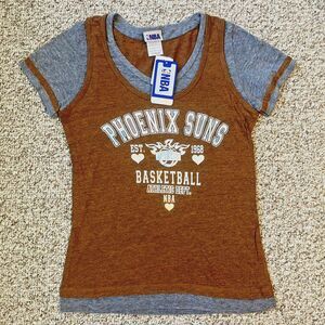 NWT NBA Phoenix Suns T-Shirt Layered Tank Womens Size M Basketball Fan Tee Metal